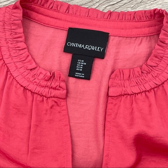 CYNTHIA ROWLEY Maxi Dress Sleeveless Ruffle V-Neck Collar Adjustable Waist - MED - Picture 4 of 13